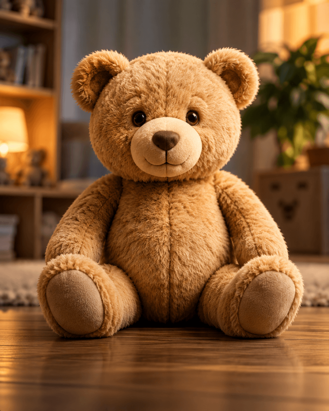 Teddy bear in warm light